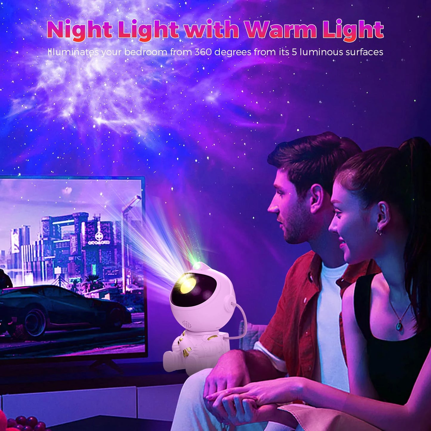 Astronaut Galaxy Star Projector Lamp  مصباح مجرة الفضاء – بروجكتور النجوم